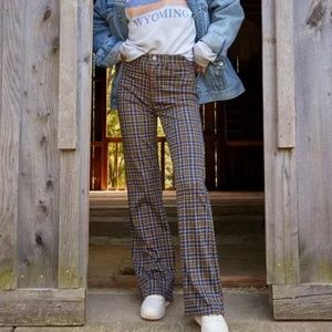American Eagle Super Stretch Plaid Flare Pants